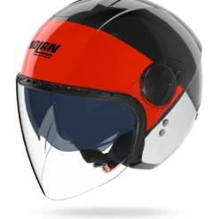 Casco Jet Nolan N20-2 Visor Blocco 353 Nero Rosso Antracite Bianco Lucido