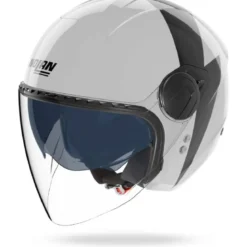 Casco Jet Nolan N20-2 Visor Impeto 345 Bianco Perla Nero Lucido
