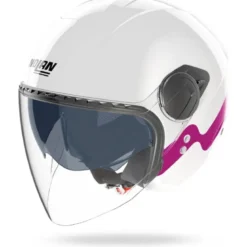 Casco Jet Nolan N20-2 Visor Zefiro 342 Bianco Fucsia Lucido