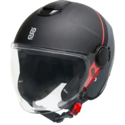 Casco Jet OJ Viaggio Stripe Grigio Rosso