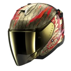 Casco Jet Shark Skwal i3 Jet Venum Nero Rosso Oro