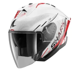 Casco Jet Shark Skwal Jet Cup Speed-Tech Bianco Rosso Nero Lucido
