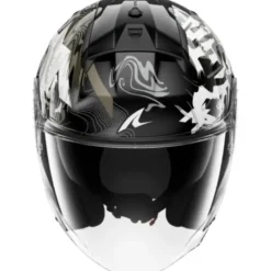 Casco Jet Shark Skwal Jet Pranz Nero Bianco Oro