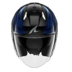 Casco Jet Shark Skwal Mekarium Nero Cromo Arancione