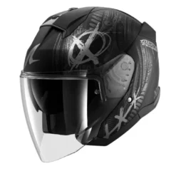 Casco Jet Skwal Shiever Nero Antracite Silver Opaco