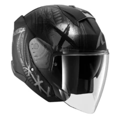 Casco Jet Skwal Shiever Nero Antracite Silver Opaco