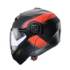 Casco Modulare Caberg Duke Evo Indy Grigio Metallizzato Opaco Rosso Fluo Nero