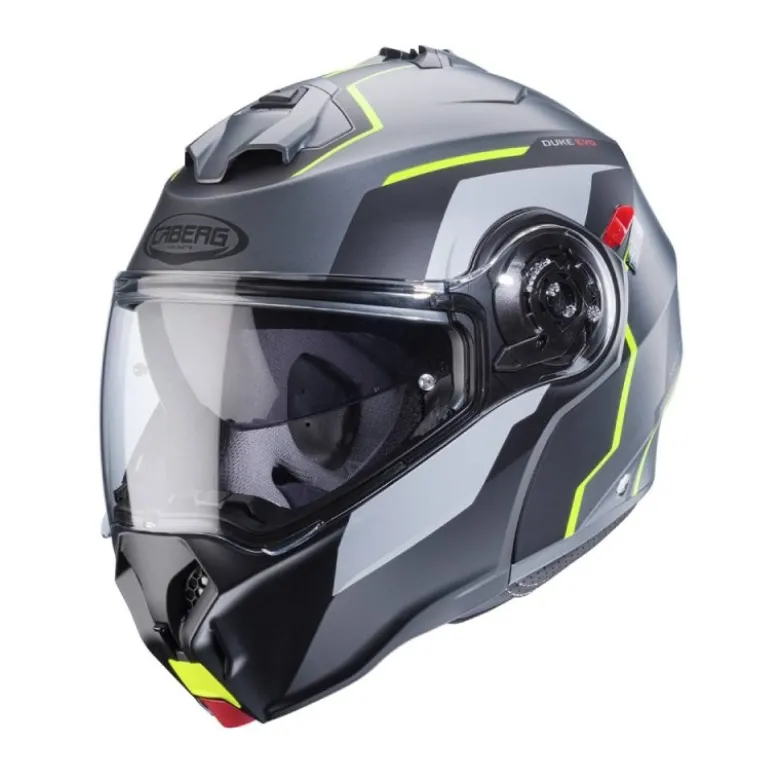 Casco Modulare Caberg Duke Evo Move Antracite Opaco Nero Giallo