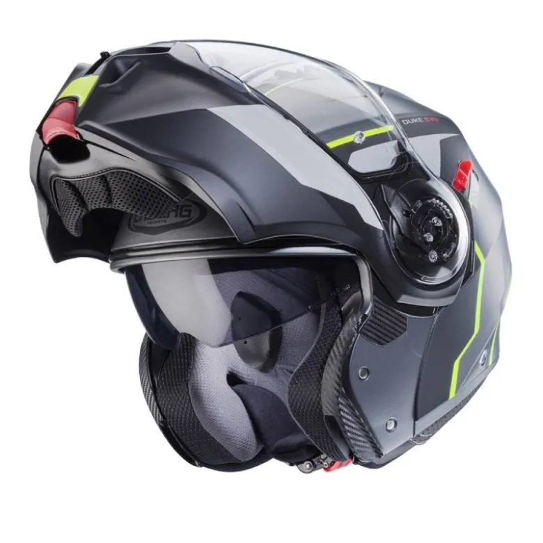 Casco Modulare Caberg Duke Evo Move Antracite Opaco Nero Giallo