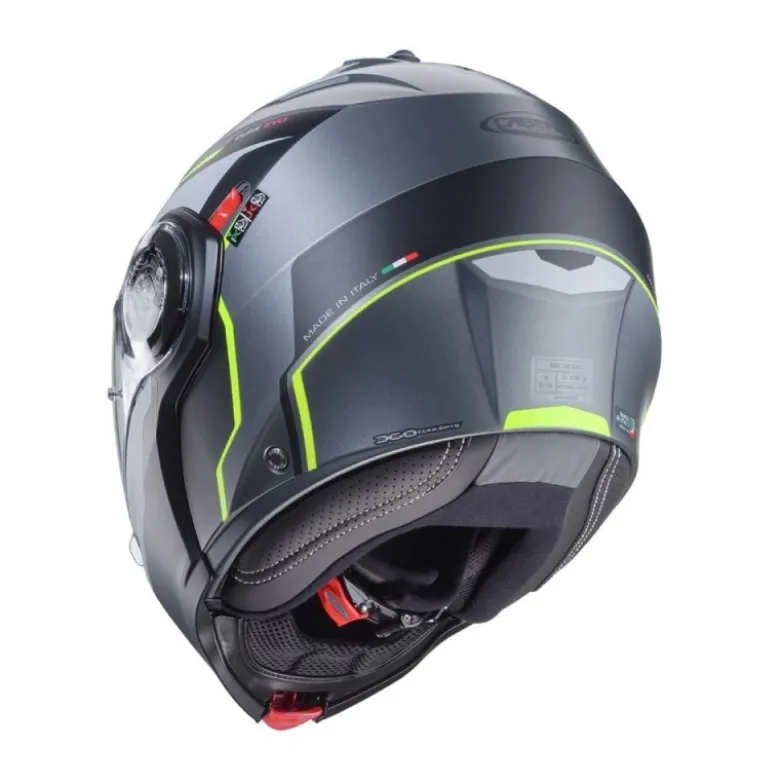 Casco Modulare Caberg Duke Evo Move Antracite Opaco Nero Giallo
