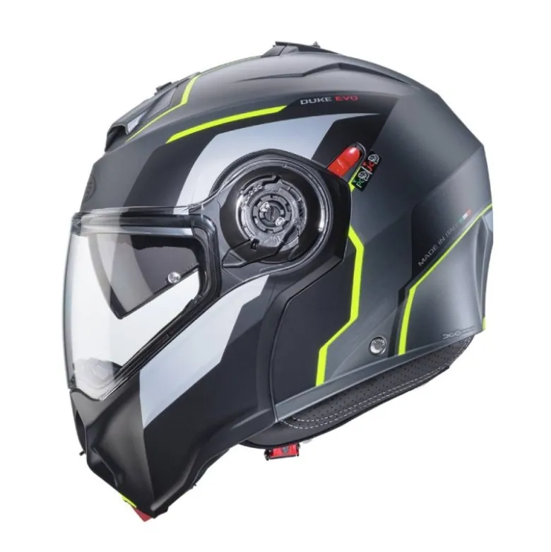 Casco Modulare Caberg Duke Evo Move Antracite Opaco Nero Giallo