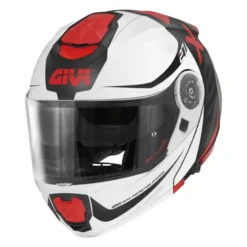 Casco Modulare Givi X.27 Dimension Nero Opaco Bianco Rosso