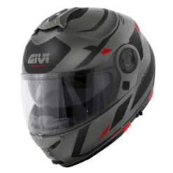 Casco Modulare Givi X.21 Evo Number Titanio Opaco Nero Rosso