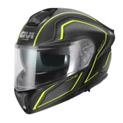 Casco Modulare Givi X.50 Fiber Graphic Hologram Nero Titanio Giallo Opaco