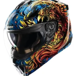 Casco Modulare Icon Threshold Burn Birdie Burn Giallo Blu