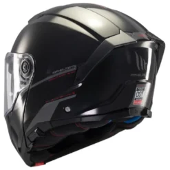 Casco Modulare Mt Helmets con Interfono Mt-Rider Fu404Sv Atom 2 Sv Solid Lucido Nero