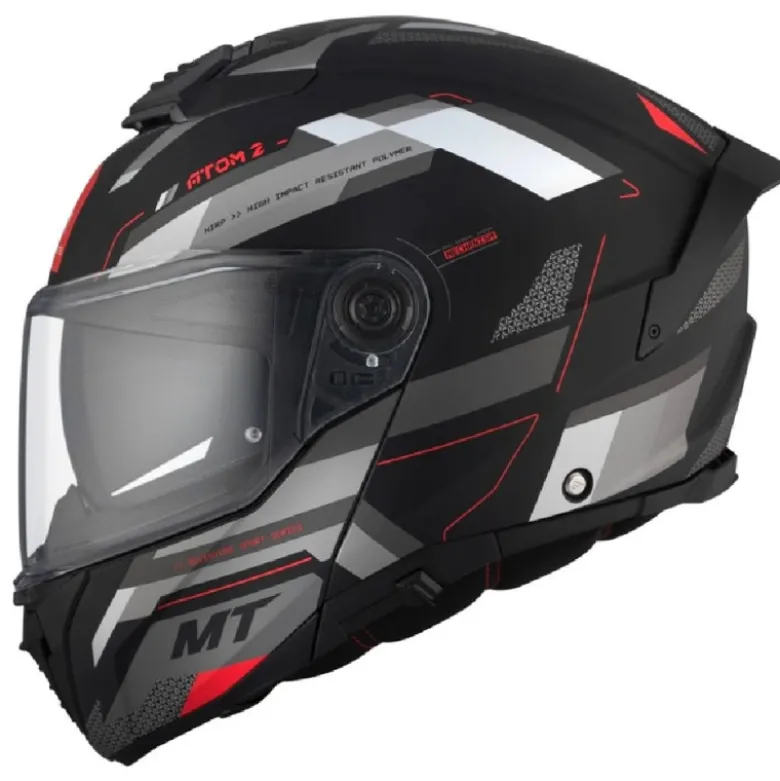 Casco Modulare Mt Helmets con Interfono Mt-Rider Fu404Sv Atom 2 Sv Bast Opaco
