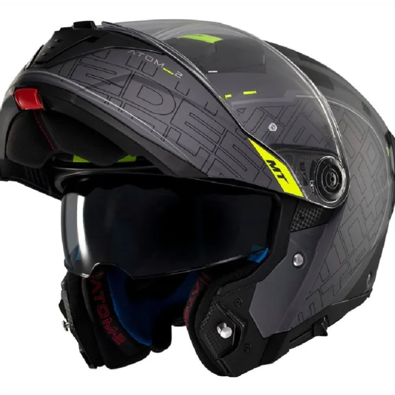 Casco Modulare Mt Helmets con Interfono Mt-Rider Fu404Sv Atom 2 Sv Destiny Opaco