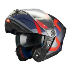 Casco Modulare Mt Helmets Fu404Sv Atom 2 B15 Sv Dexter Grigio Blu Rosso Lucido