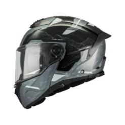 Casco Modulare Mt Helmets Fu404Sv Atom 2 C2 Sv Highlands Grigio Nero Lucido