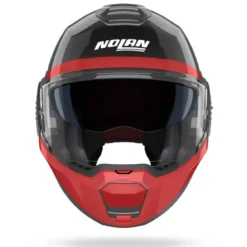 Casco Modulare Nolan N120-1 Blocco 357 Nero Antracite Rosso Bianco Lucido