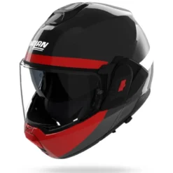 Casco Modulare Nolan N120-1 Blocco 357 Nero Antracite Rosso Bianco Lucido