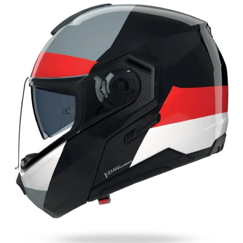 Casco Modulare Nolan N90-3 06 Blocco 353 Nero Rosso Antracite Bianco Lucido