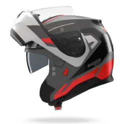 Casco Modulare Nolan N100-6 Cinetico 361 Grigio Lava Bianco Rosso Opaco