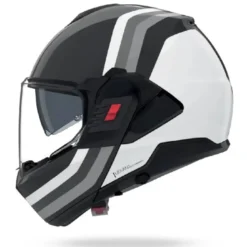 Casco Modulare Nolan N120-1 Lineo 348 Nero Bianco Argento
