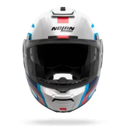 Casco Modulare Nolan N100-6 Radiante 358 Bianco Blu Rosso Lucido