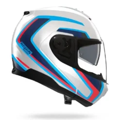 Casco Modulare Nolan N100-6 Radiante 358 Bianco Blu Rosso Lucido