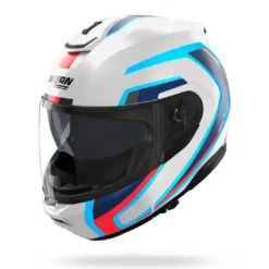 Casco Modulare Nolan N100-6 Radiante 358 Bianco Blu Rosso Lucido