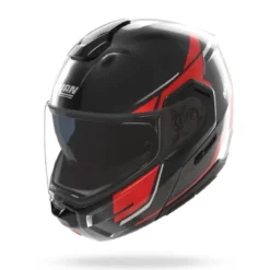 Casco Modulare Nolan N90-3 06 Sincrono 350 Nero Rosso Bianco Lucido