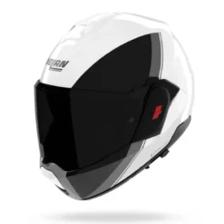Casco Modulare Nolan N120-1 Verniciatura Speciale 356 Bianco Perla Nero Grigio Lucido