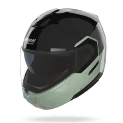 Casco Modulare Nolan N90-3 06 Verniciatura Speciale 349 Nero Verde Grigio Lucido