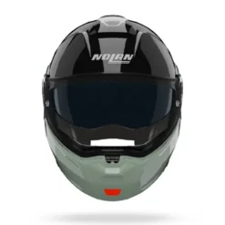 Casco Modulare Nolan N90-3 06 Verniciatura Speciale 349 Nero Verde Grigio Lucido