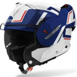 Casco Modulare Reversibile Airoh Mathisse II Genius Blu Rosso Lucido