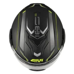 Casco Modulare Reversibile Givi X.36 Fiber Pulse Nero Silver Giallo Opaco