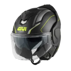 Casco Modulare Reversibile Givi X.36 Fiber Pulse Nero Silver Giallo Opaco