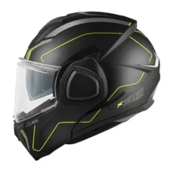 Casco Modulare Reversibile Givi X.36 Fiber Pulse Nero Silver Giallo Opaco
