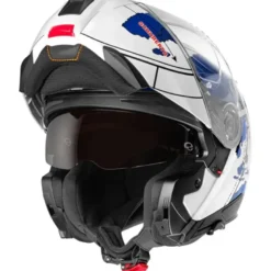 Casco Modulare Schuberth C5 ECE Globe Blu Bianco Rosso