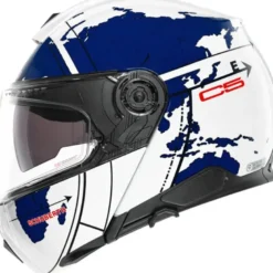 Casco Modulare Schuberth C5 ECE Globe Blu Bianco Rosso