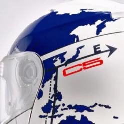 Casco Modulare Schuberth C5 ECE Globe Blu Bianco Rosso