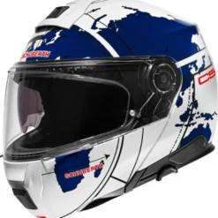 Casco Modulare Schuberth C5 ECE Globe Blu Bianco Rosso