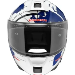 Casco Modulare Schuberth C5 ECE Globe Blu Bianco Rosso