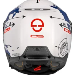 Casco Modulare Schuberth C5 ECE Globe Blu Bianco Rosso