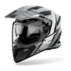 Casco Touring Airoh Bandit Spicy Grigio Nero Bianco Lucido
