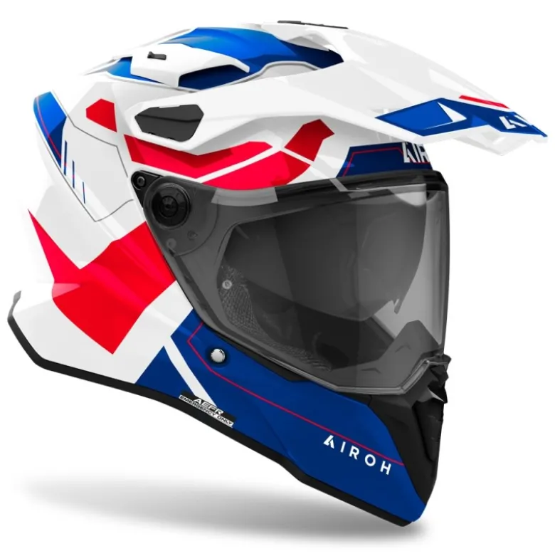 Casco Touring Airoh Commander 2 Reveal Blu Rosso Lucido