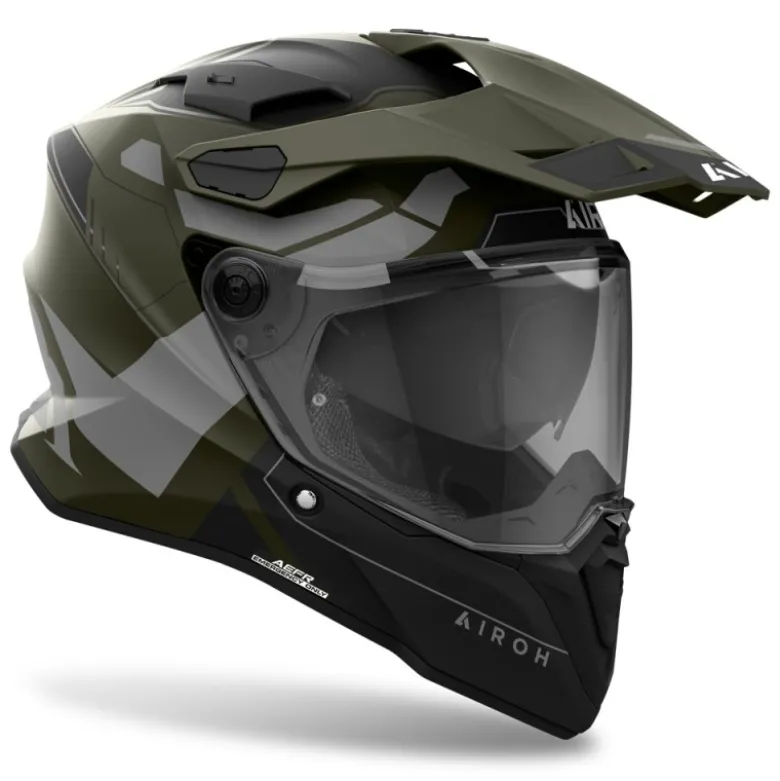 Casco Touring Airoh Commander 2 Reveal Verde Militare