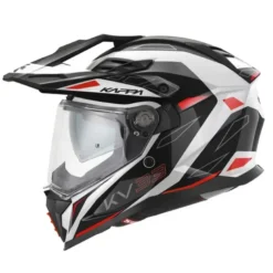 Casco Touring Kappa KV33 Enduro Wizard Bianco Lucido Nero Rosso